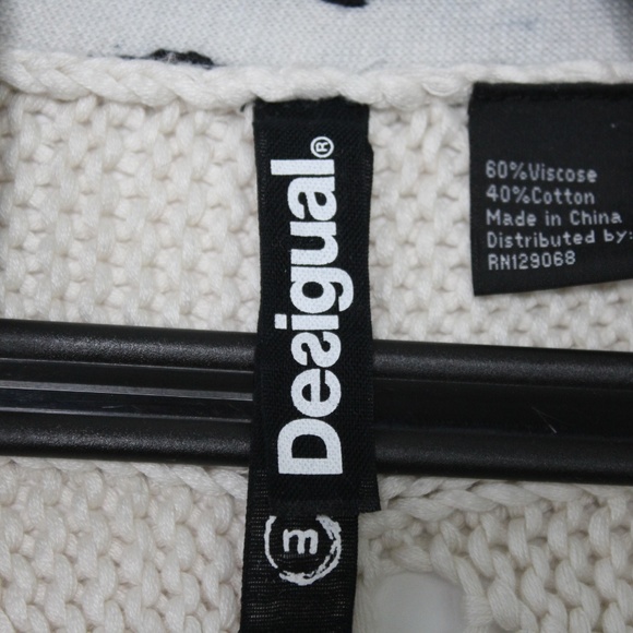 Desigual Spell Out Open Cardigan Sweater A498 - Picture 4 of 7